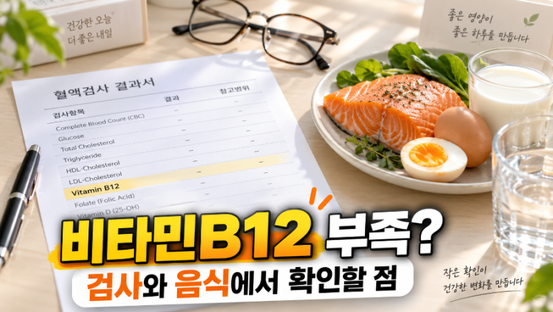 비타민B12 부족이 걱정될 때 검사와 음식에서 확인할 점