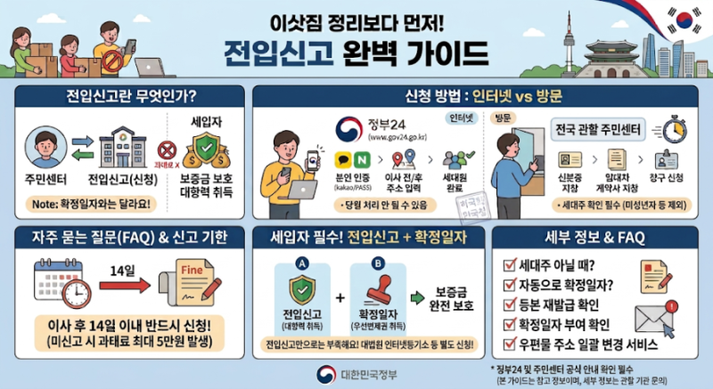 전입신고 방법 총정리 — 인터넷·방문 신청, 필요서류와 신고기한