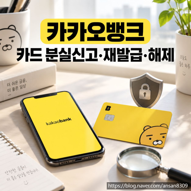 카카오뱅크 카드 분실신고와 재발급, 해제 방법까지 총정리