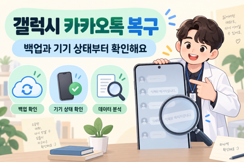갤럭시 카카오톡 복구하는 방법과 비용은? 그리 시간은 얼마나 걸릴까?
