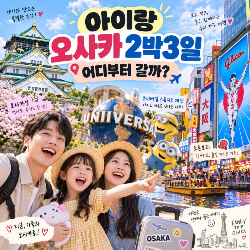 일본 오사카,아이랑 가족여행 가볼만한곳 2박3일 코스 추천