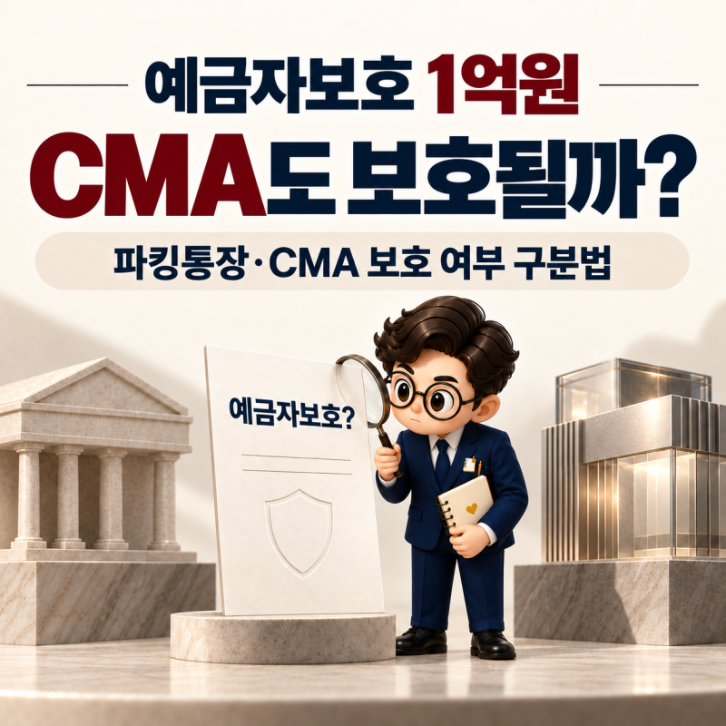 예금자보호 1억원, CMA도 될까? 파킹통장·CMA 보호 여부 구분법