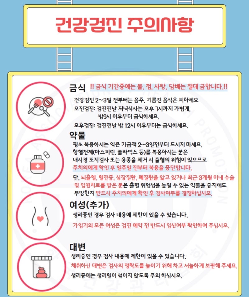 건강검진 위내시경 대장내시경, 전날 음식부터 금식시간까지 총정리 약 사탕 껌 담배