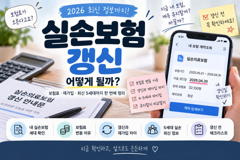 실손보험 갱신? 계속 유지할지 고민될 때 먼저 보는 항목