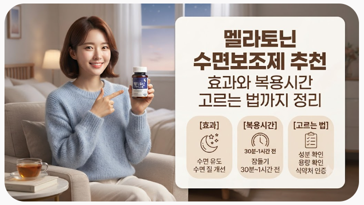 멜라토닌 수면보조제 추천 효과와 복용시간 고르는 법까지 정리