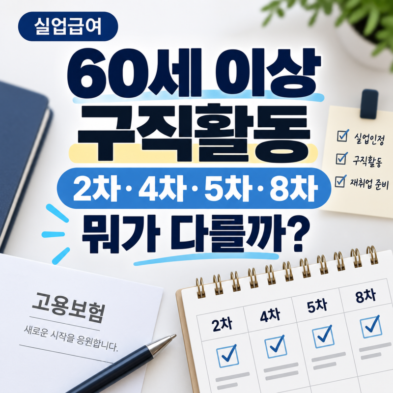 60세 이상 실업급여 구직활동｜2차·4차·5차·8차 뭐가 다를까?
