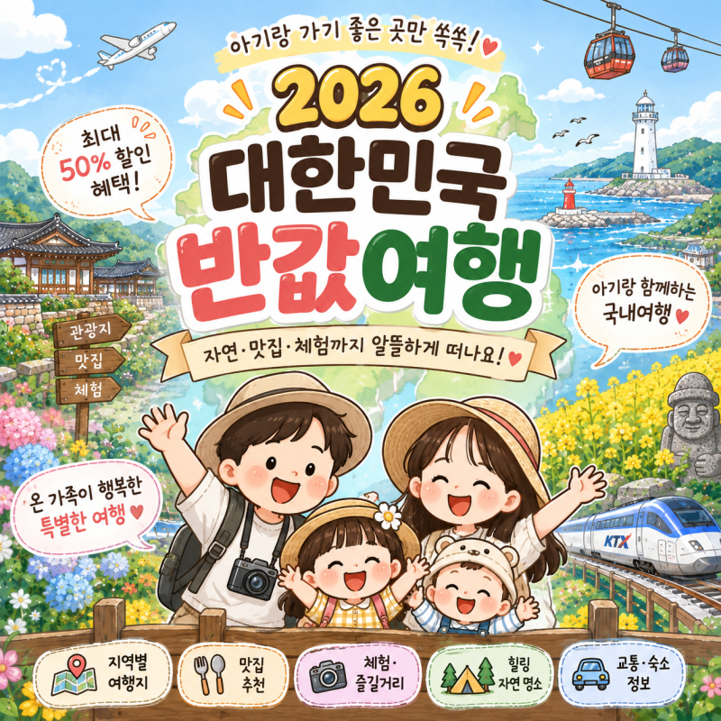 아기랑 가고 싶은 2026 대한민국 반값여행 하반기 일정｜9월 신청 가능·예정 지역 사이트 포....