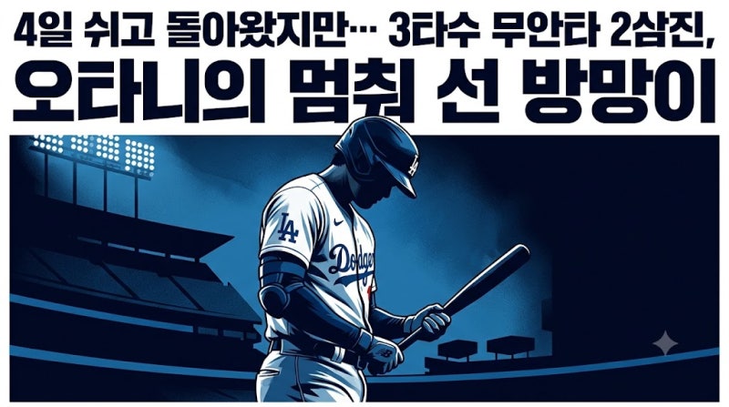 4일간의 휴식에도 침묵한 오타니 쇼헤이, 다저스의 IL 미등재 버티기는 과연 정답이었을까요?