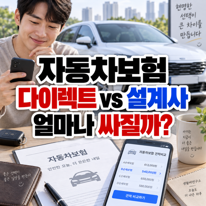 자동차보험 다이렉트 얼마나 싸질까? 설계사 가입과 실제 보험료 차이