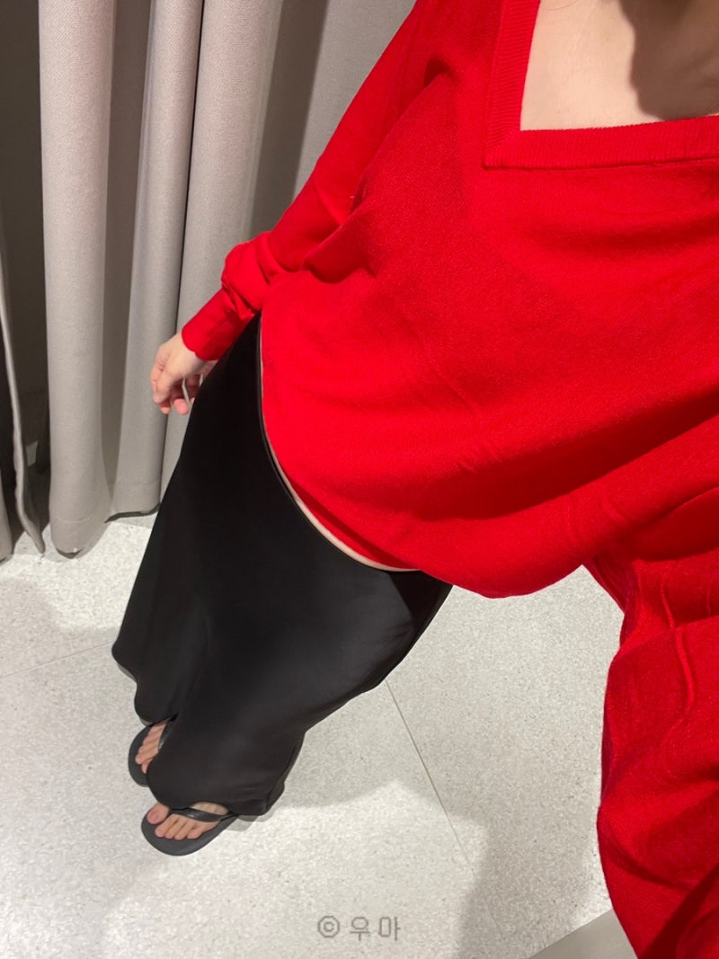 자라(ZARA) 신상 브이넥 스웨터, 새틴 스커트 위시템 입어보기