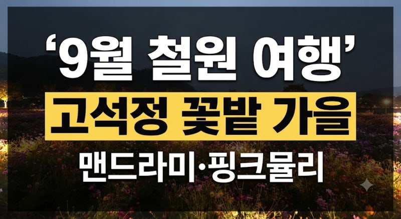 철원 고석정 꽃축제 2026 9월 기간 입장료 가는길 주차장 완벽정리