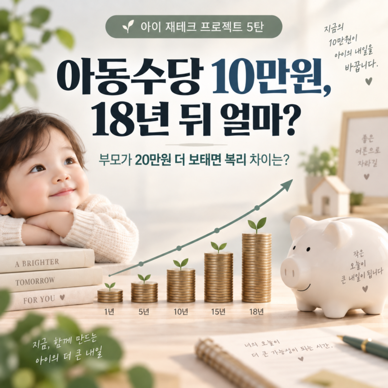 아동수당 10만원 ETF에 넣으면 18년 뒤 얼마?｜부모가 20만원 더 보태면 생기는 차이