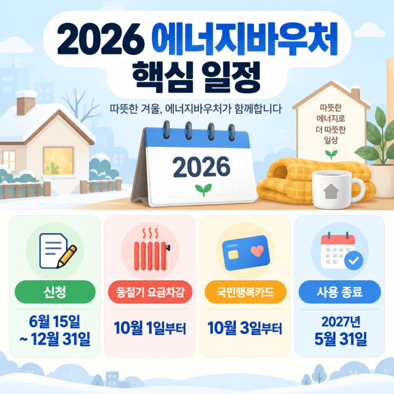 2026 에너지바우처 신청기간 언제까지? 난방비 지원금액 한눈에 보기