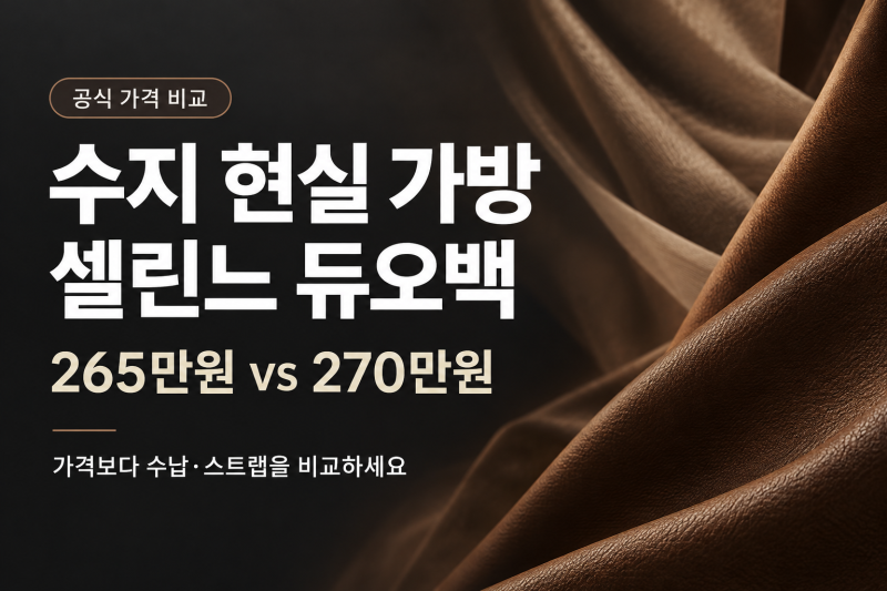 수지 현실 가방, 셀린느 듀오백 가격 비교