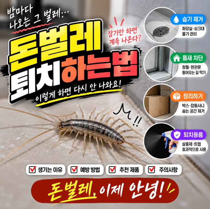 밤마다 나타나는 돈벌레! 생기는 이유부터 확실한 퇴치법까지
