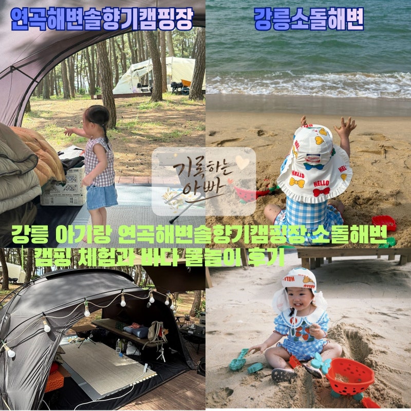 강릉 아기랑 연곡해변솔향기캠핑장·소돌해변｜캠핑 체험과 바다 물놀이 후기