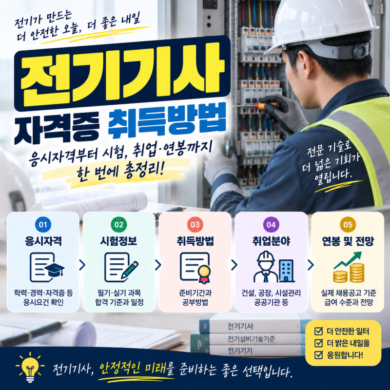 전기기사 자격증 취득방법, 응시자격부터 취업·연봉까지 총정리