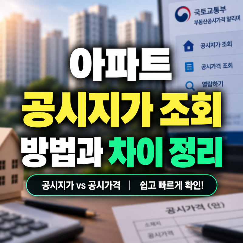 아파트 공시지가 조회 방법과 공시가격 차이 정리