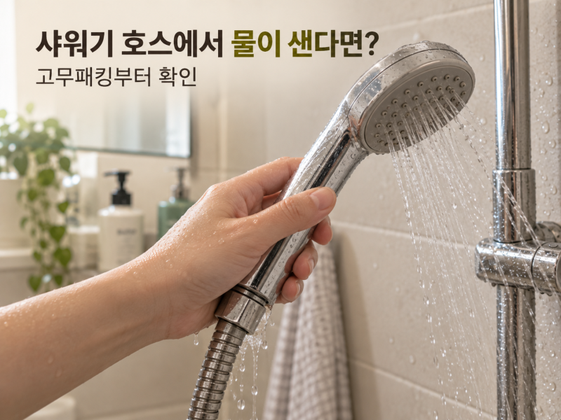 샤워기 호스에서 물이 샌다면｜고무패킹부터 볼까, 호스를 바꿔야 할까?