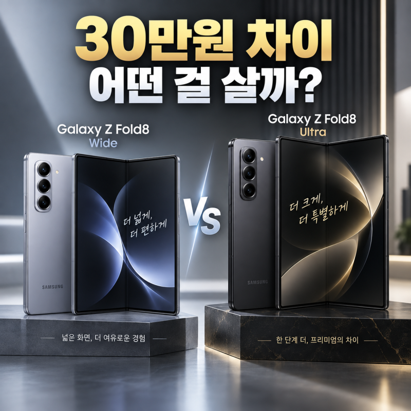 갤럭시Z 폴드8 와이드 vs 울트라 차이비교, 어떤 모델 추천?(케이스)