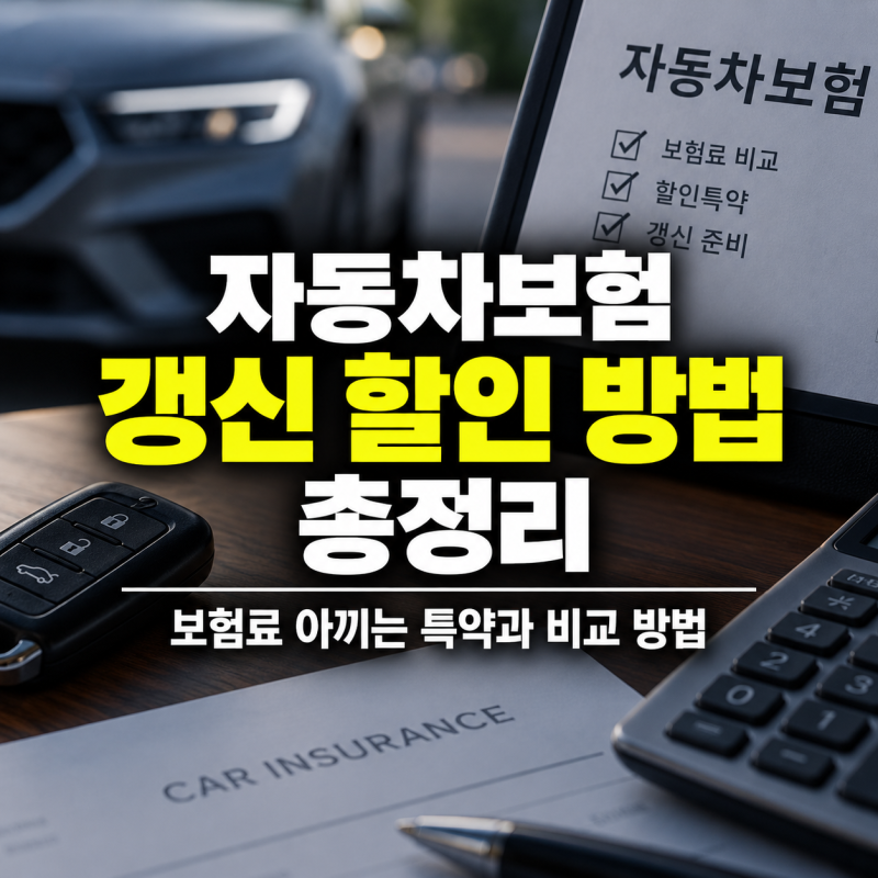 자동차보험 갱신 할인 방법 총정리｜보험료 아끼는 특약과 비교 방법