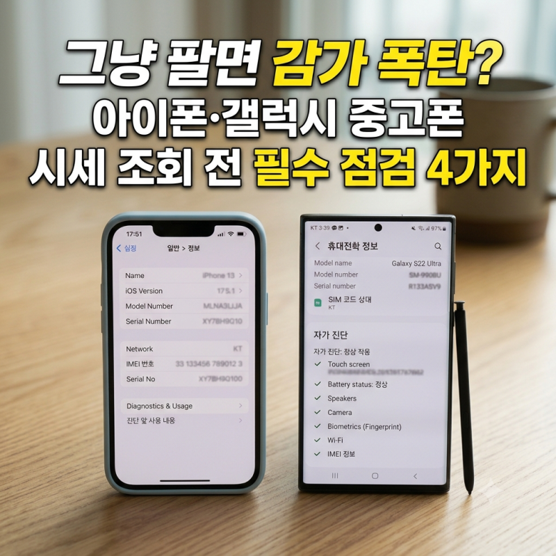 "그냥 팔면 감가 폭탄?" 아이폰·갤럭시 중고폰 시세 조회 전 필수 점검 4가지