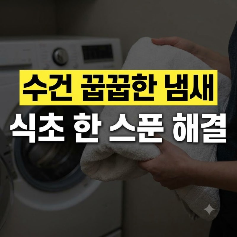 수건 꿉꿉한 냄새 식초 한 스푼으로 해결한 세탁 습관