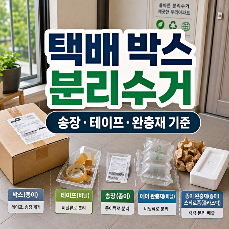 택배 박스 분리수거 방법, 송장 테이프 완충재 버리는 기준