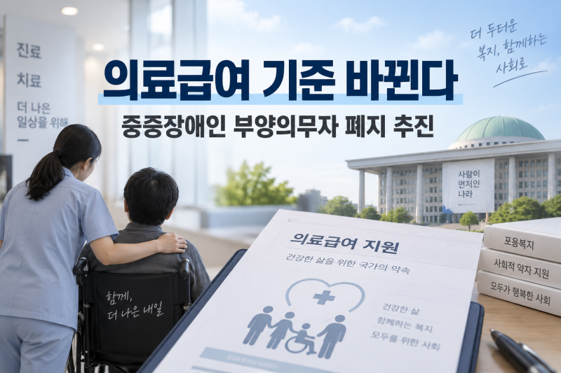 중증장애인 의료급여 달라진다…부양의무자 기준 폐지 추진, 누가 해당될까?