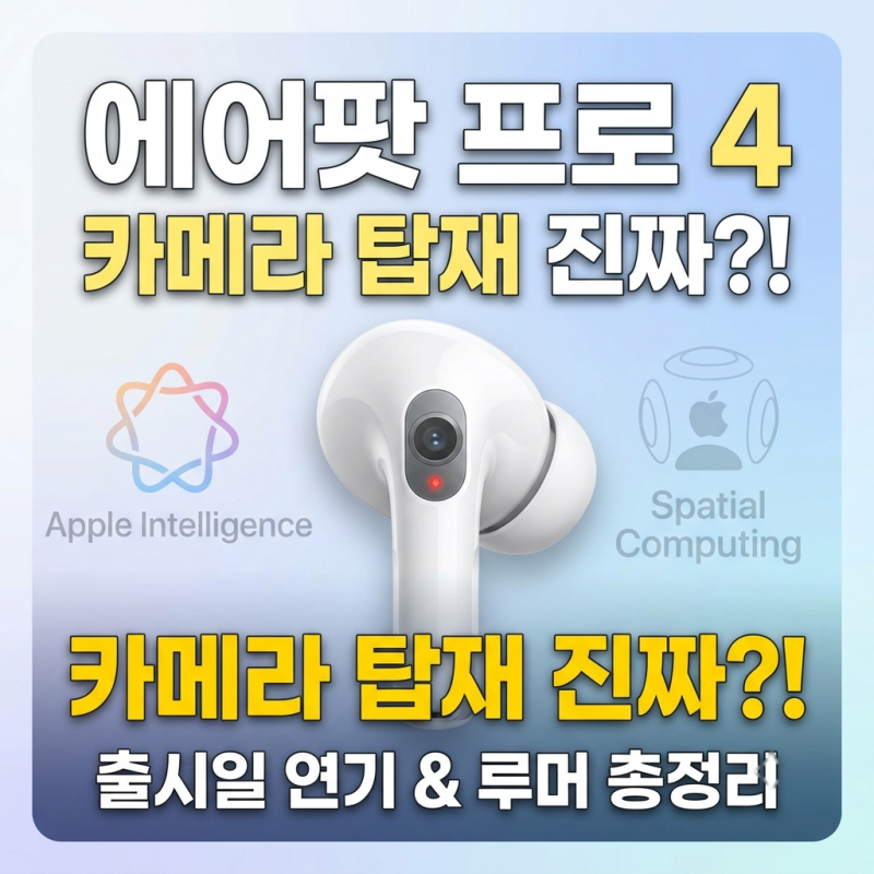 에어팟 프로 4 루머 총정리: 카메라 탑재 출시일 연기부터 공간 컴퓨팅 기능, 기술적 과제까....