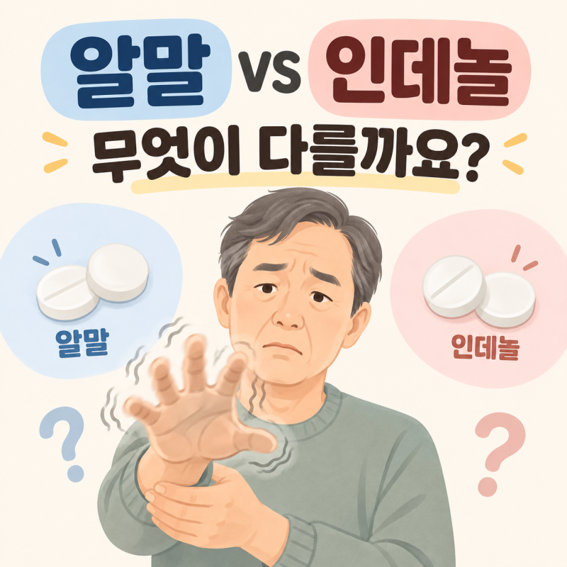 본태성 떨림약 알말과 인데놀, 같은 베타차단제인데 무엇이 다를까요?