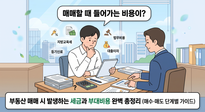 부동산 매매 시 발생하는 세금과 부대비용 완벽 총정리 (매수·매도 단계별 가이드)
