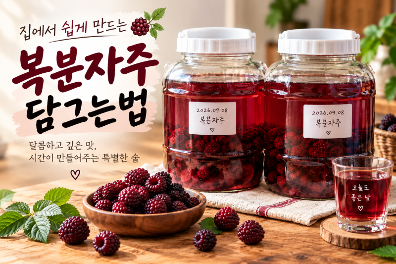 집에서 복분자주 담그는법, 복분자 2kg 담금주 비율과 숙성기간