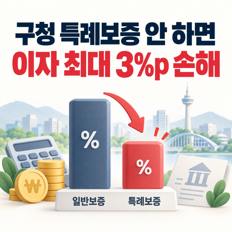 대구신용보증재단 보증받았는데 구청 특례보증 따로 신청 안 하면 생기는 손해