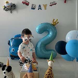 D+730 - 736 아기 두돌 생일파티 풍선 & 중장비케이크 만들기