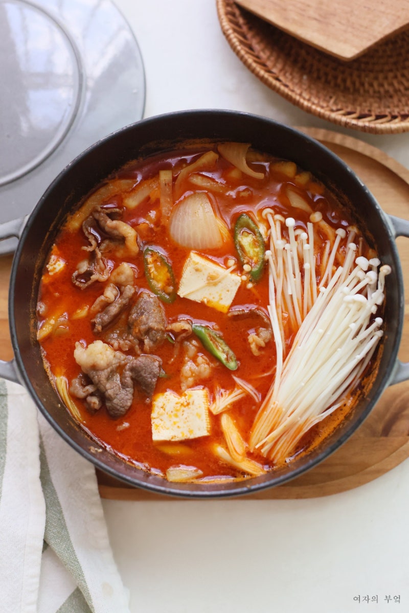 차돌된장찌개 레시피 차돌박이 된장찌개 요리 재료