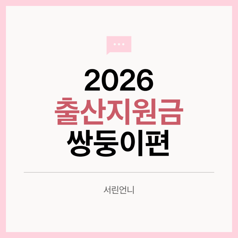 2026 쌍둥이 출산지원금 총정리｜첫만남이용권·부모급여·아동수당 얼마 받을까?