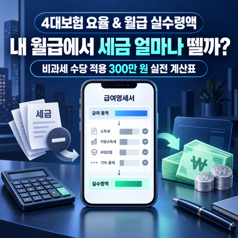 4대보험 요율 기준과 월급 실수령액 계산법 쉽게 정리