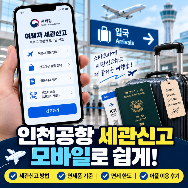 인천공항 세관신고 방법｜면세한도·모바일 신고 총정리