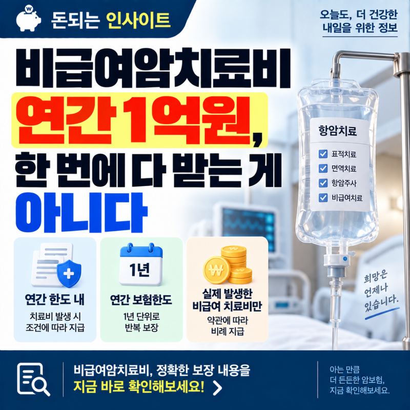 비급여암치료비 연간 1억원, 한 번에 다 받는 게 아니라는 사실