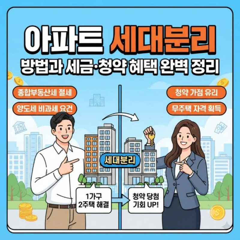 아파트 세대분리 방법과 세금 청약 혜택