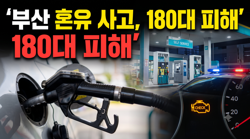 부산 주유소 혼유 사고, 차량 180대 피해