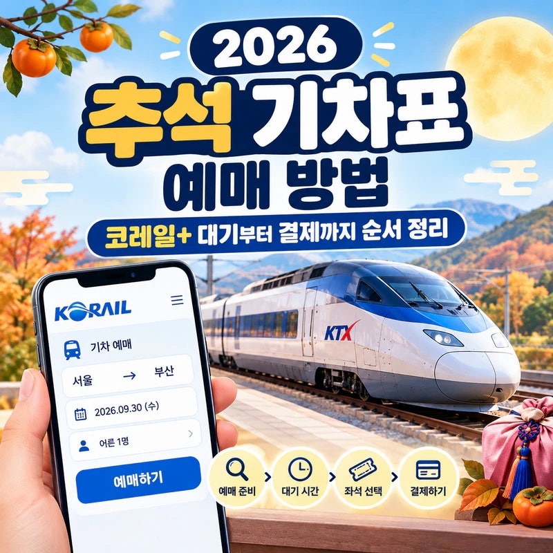 2026 추석 기차표 예매 방법｜코레일+ 대기부터 결제까지 순서 정리