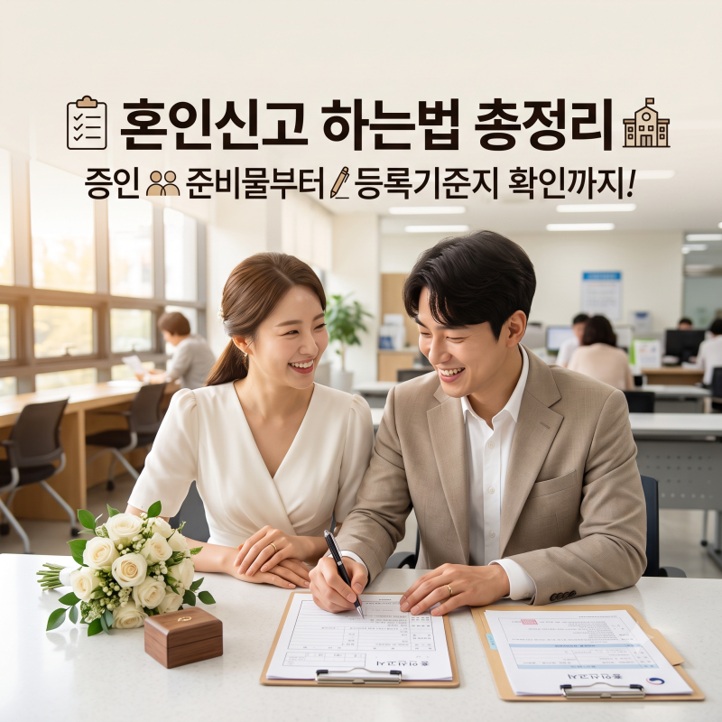 혼인신고 하는법 증인 준비물 등록기준지 조회 팁