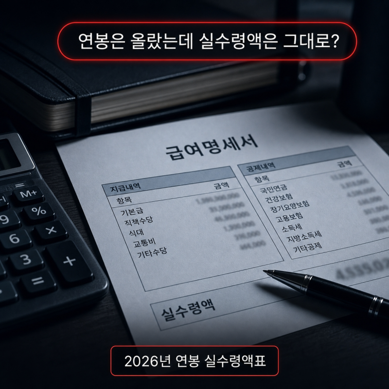 "연봉 올랐는데 왜 그대로지?" 2026년 실수령액표 봤더니