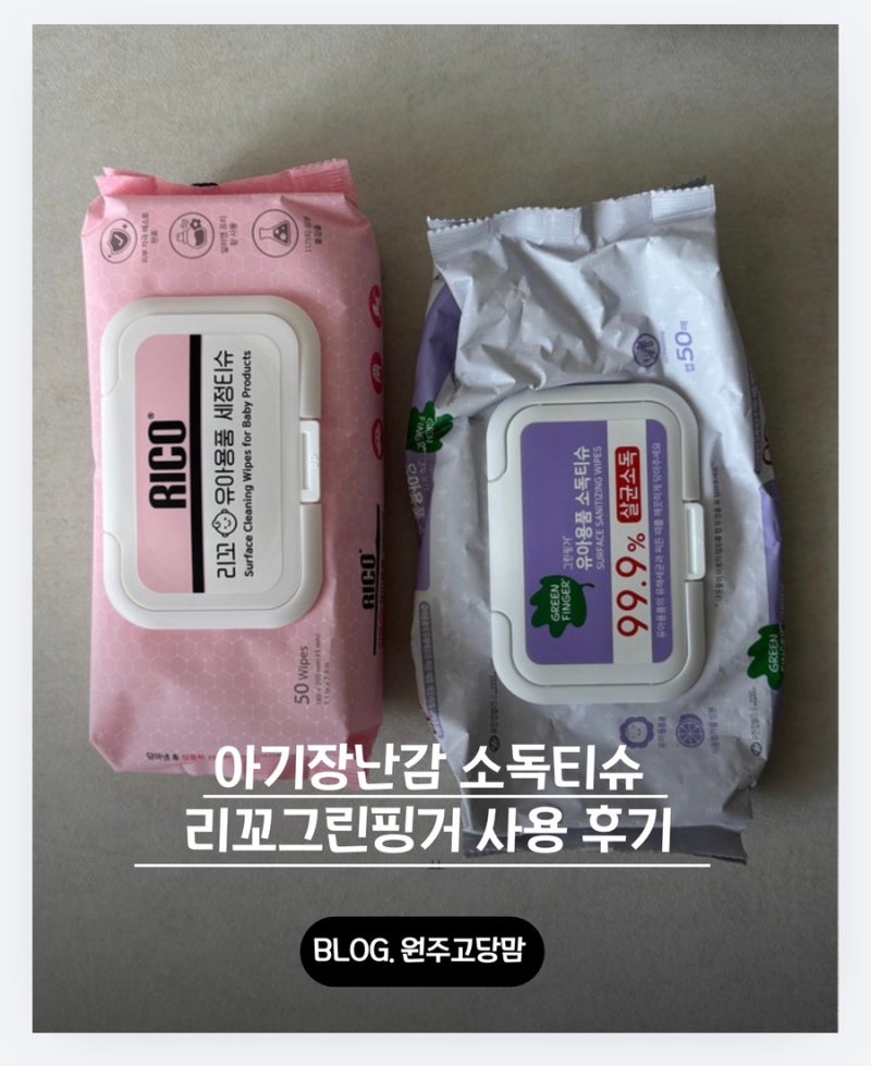 아기 장난감 소독티슈 비교｜그린핑거 vs 리꼬 2주 사용 후기
