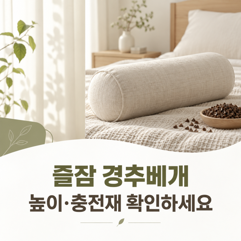 즐잠 경추베개 후기, BTS 정국 목침베개와 같을까? 충전재·높이·사이즈