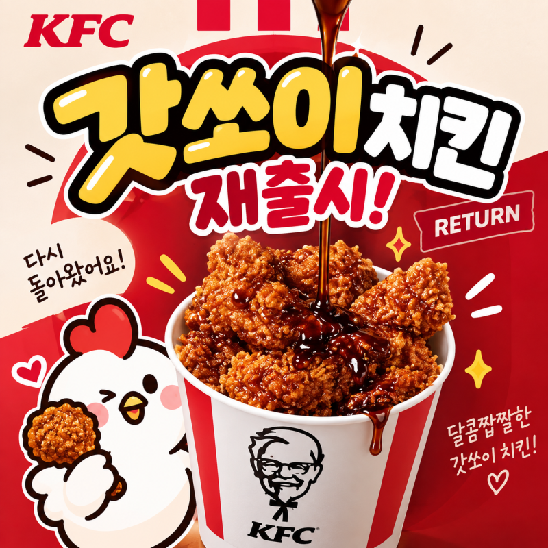 KFC 갓쏘이치킨 재출시 갓쏘이 통다리 가격 칼로리 총정리