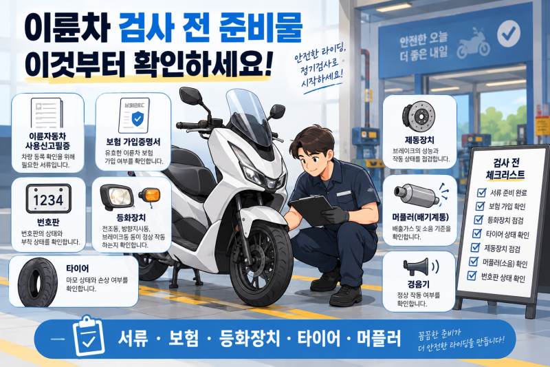 이륜차 검사 준비물 총정리!
