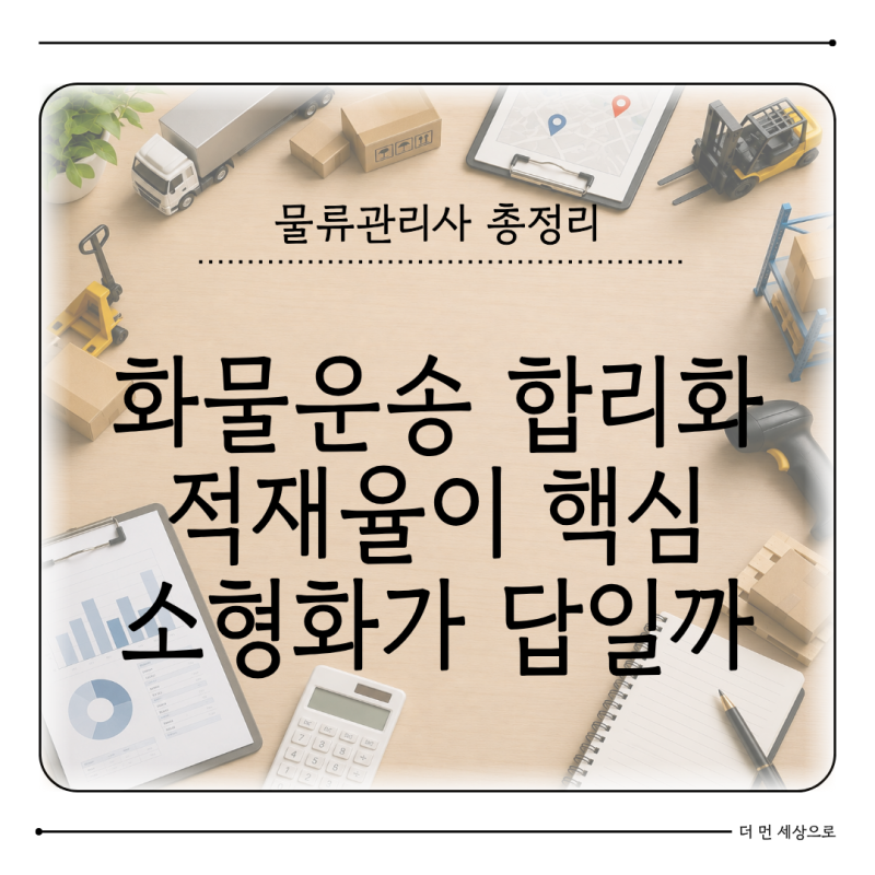 화물운송 합리화 방법, 적재율·표준화·정보화가 중요한 이유